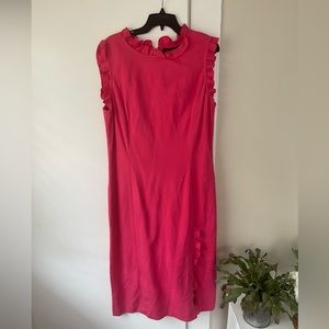 St John pink ruffle dress
